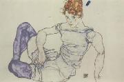 Egon Schiele Seated Woman in Violet Stockings (mk12) Germany oil painting artist
